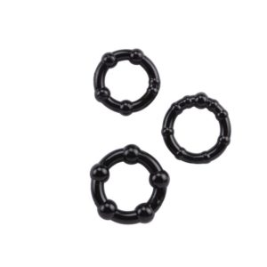 Beaded Cock Rings-Black - ST-330300015