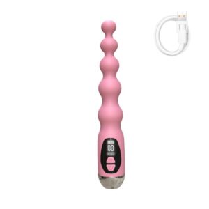 VIBRADOR ANAL CARGA USB CON BOLITAS PINK