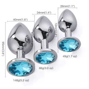 KIT DE 3 PLUG ANALES DE METAL DISTINTAS MEDIDAS