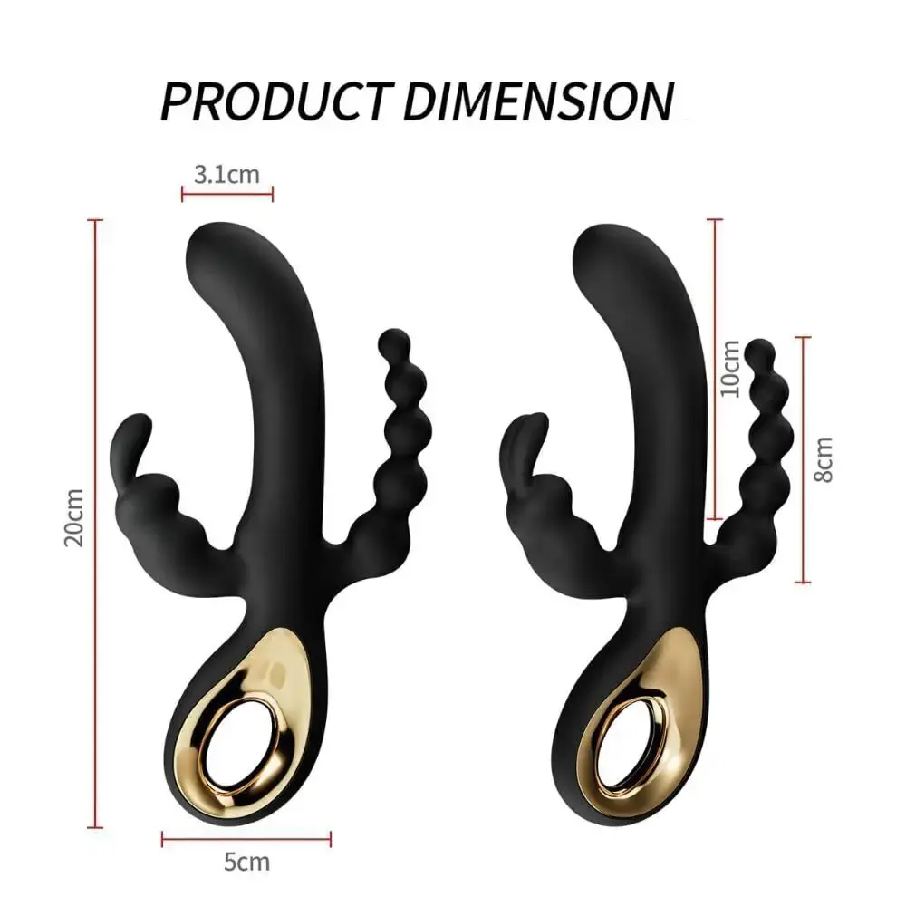 VIBRADOR TRIPLE ESTIMULACION MALE USB - Imagen 2