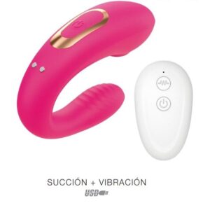 DOBLE ESTIMULADOR SUCCION +VIBRACION CON CONTROL REMOTO